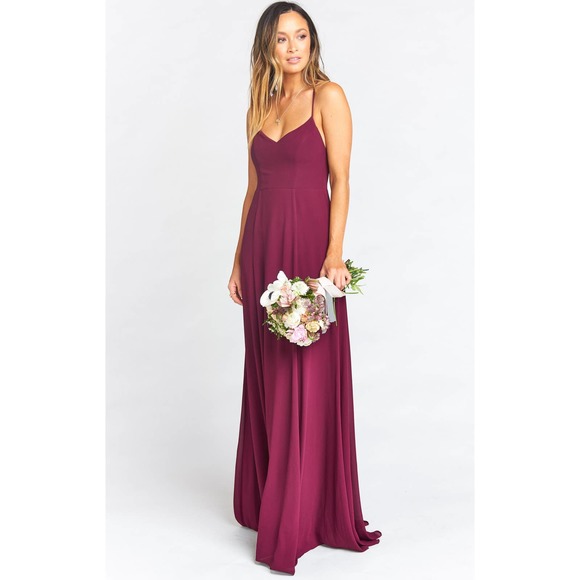 Show Me Your MuMu Dresses & Skirts - SHOW ME YOUR MUMU godshaw goddess merlot chiffon lace-up maxi gown S